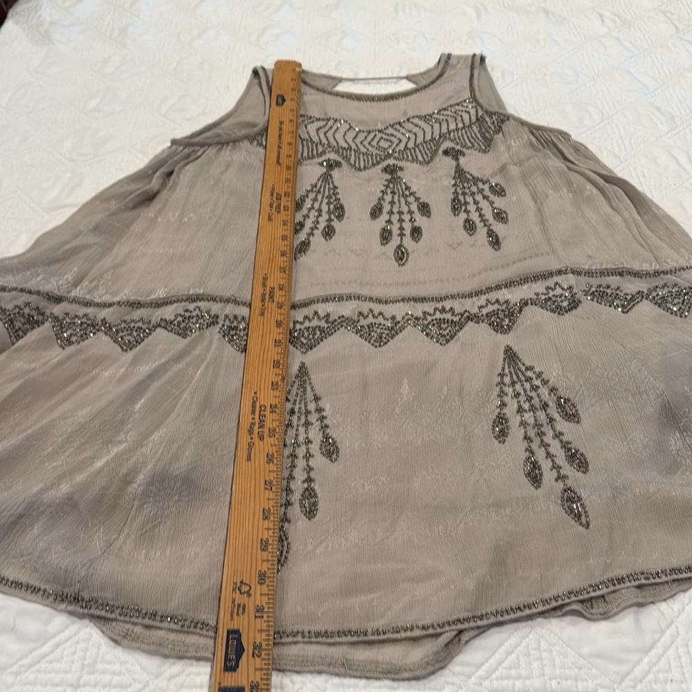 Free People Delilah Mini Dress Size Small Grey with Silver beading - Picture 11 of 16